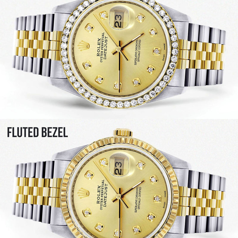 Womens Gold Rolex Datejust Watch 16233 | 36Mm | Gold Dial | Jubilee Band