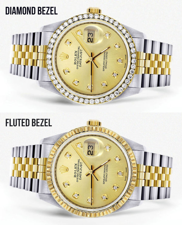 Womens Gold Rolex Datejust Watch 16233 | 36Mm | Gold Dial | Jubilee Band