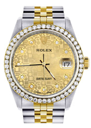 Gold Rolex Datejust Watch 16233 Two Tone for Men | 36Mm | Gold Texture Dial | Jubilee Band