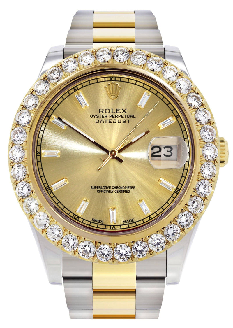 Rolex Datejust II Watch | 41 MM | 18K Yellow Gold & Stainless Steel | Custom Gold Diamond Dial | Oyster Band
