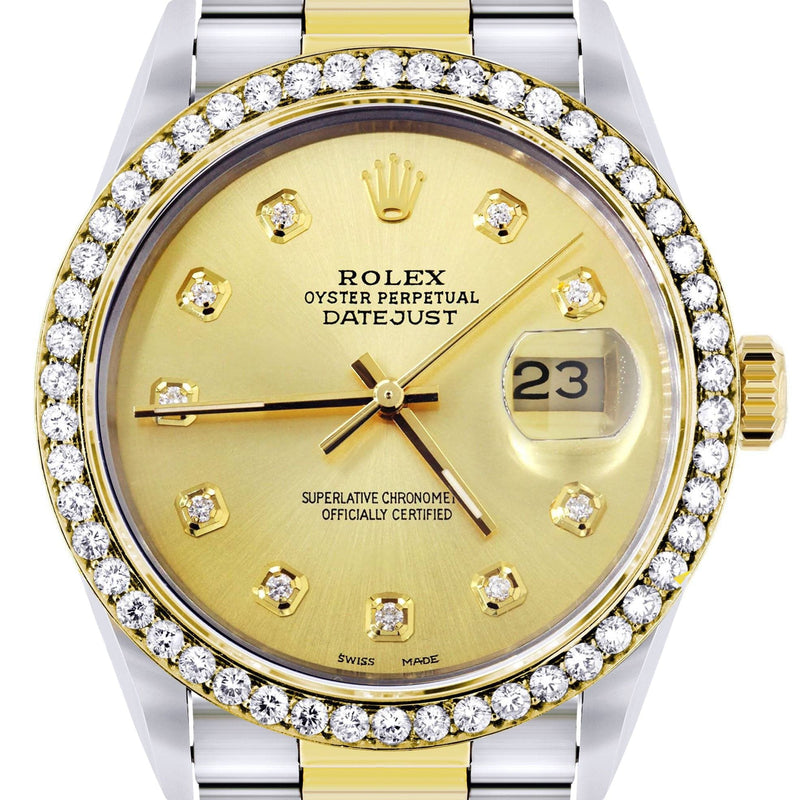 Gold Rolex Datejust Watch 16233 for Men | 36Mm | Gold Dial | Oyster Band