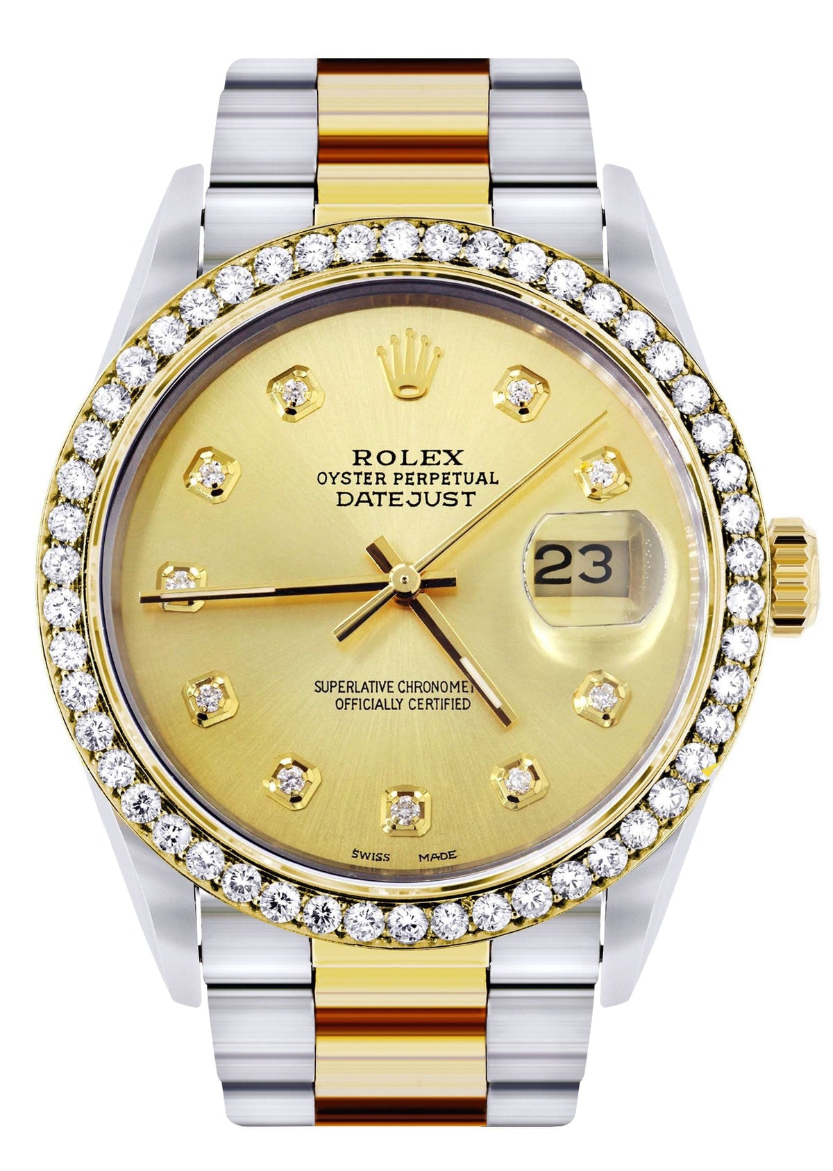 Gold Rolex Datejust Watch 16233 for Men | 36Mm | Gold Dial | Oyster Band