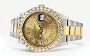 Rolex Datejust II Watch | 41 MM | 18K Yellow Gold & Stainless Steel | Custom Gold Roman Dial | Oyster Band