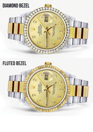 Gold Rolex Datejust Watch 16233 for Men | 36Mm | Gold Dial | Oyster Band
