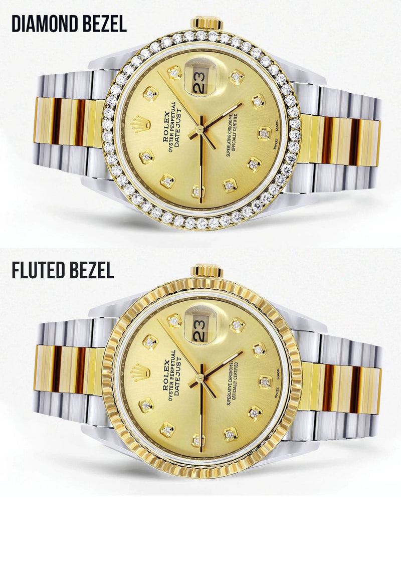 Gold Rolex Datejust Watch 16233 for Men | 36Mm | Gold Dial | Oyster Band