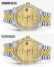 Gold Rolex Datejust Watch 16233 Two Tone for Men | 36Mm | Gold Texture Dial | Jubilee Band