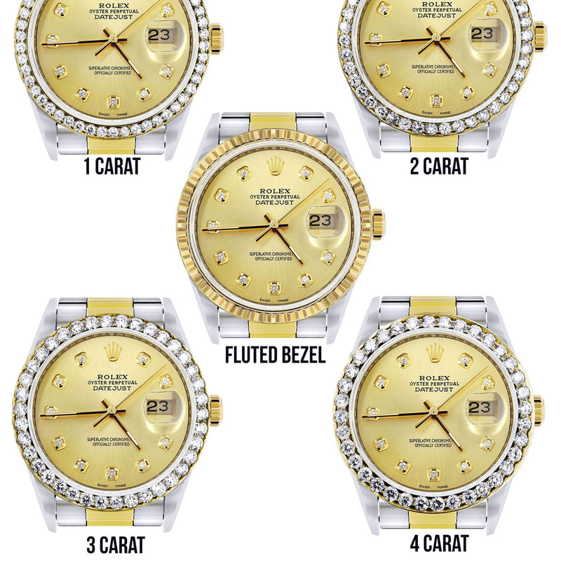 Gold Rolex Datejust Watch 16233 for Men | 36Mm | Gold Dial | Oyster Band