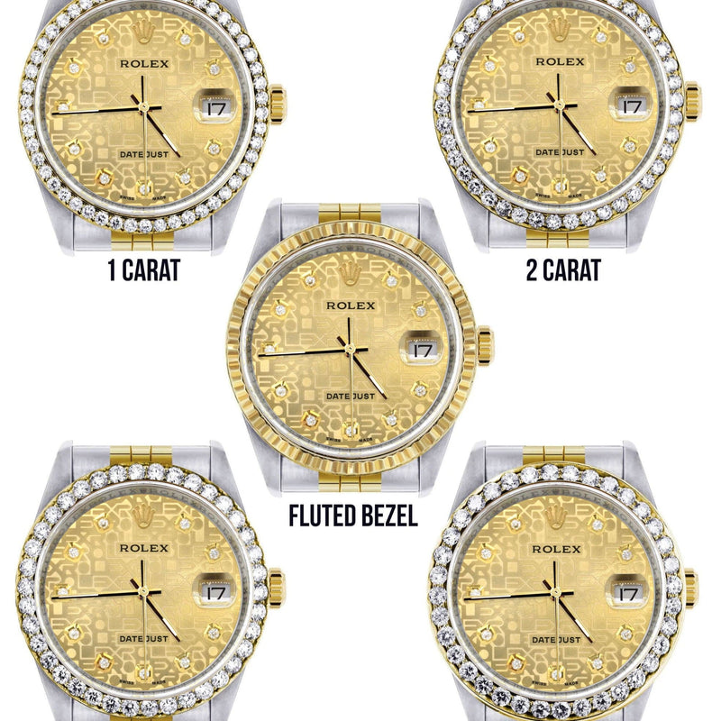 Gold Rolex Datejust Watch 16233 Two Tone for Men | 36Mm | Gold Texture Dial | Jubilee Band