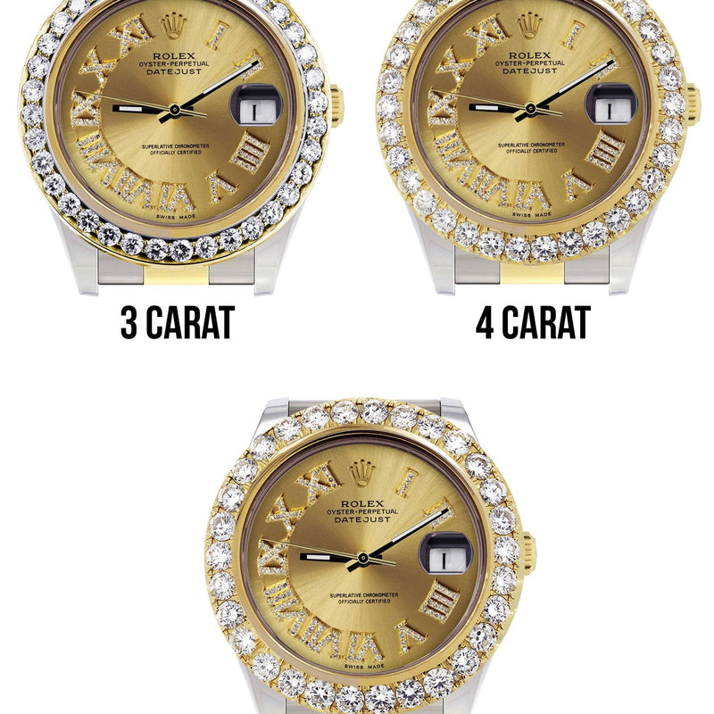 Rolex Datejust II Watch | 41 MM | 18K Yellow Gold & Stainless Steel | Custom Gold Roman Dial | Oyster Band