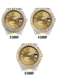 Rolex Datejust II Watch | 41 MM | 18K Yellow Gold & Stainless Steel | Custom Gold Roman Dial | Oyster Band