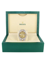 Diamond Iced Out Rolex Datejust 41 | 25 Carats Of Diamonds | Custom Gold Diamond Dial | Two Tone | Oyster Band
