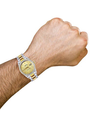 Gold Rolex Datejust Watch 16233 for Men | 36Mm | Gold Dial | Oyster Band
