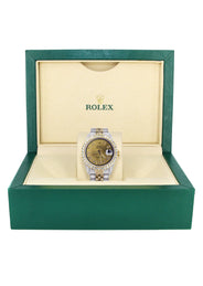 Iced Out Rolex Datejust 36 MM | Two Tone | 10 Carats of Diamonds | Gold Roman Diamond Dial