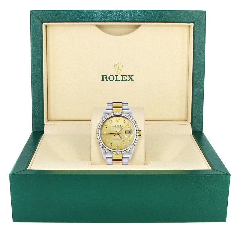Gold Rolex Datejust Watch 16233 for Men | 36Mm | Gold Dial | Oyster Band