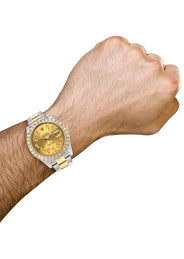 Rolex Datejust II Watch | 41 MM | 18K Yellow Gold & Stainless Steel | Custom Gold Arabic Dial | Oyster Band