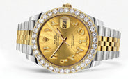 Rolex Datejust 41 Watch | 41 MM | 18K Yellow Gold & Stainless Steel | Custom Gold Arabic Dial | Jubilee Band