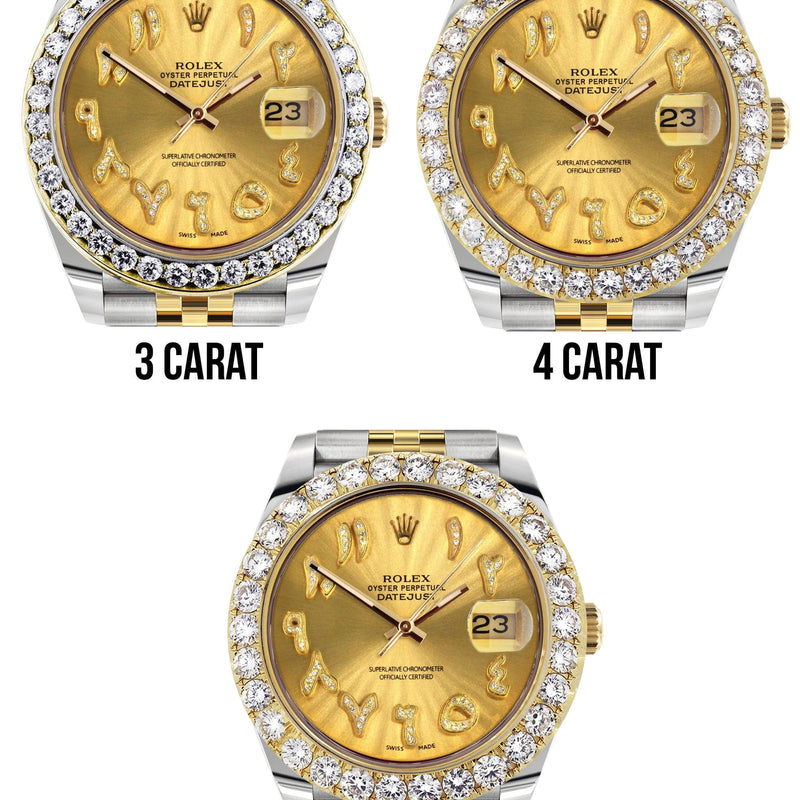 Rolex Datejust 41 Watch | 41 MM | 18K Yellow Gold & Stainless Steel | Custom Gold Arabic Dial | Jubilee Band