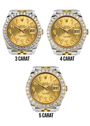 Rolex Datejust 41 Watch | 41 MM | 18K Yellow Gold & Stainless Steel | Custom Gold Arabic Dial | Jubilee Band