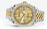 Rolex Datejust 41 Watch | 41 MM | 18K Yellow Gold & Stainless Steel | Custom Gold Baguette Diamond Dial | Jubilee Band