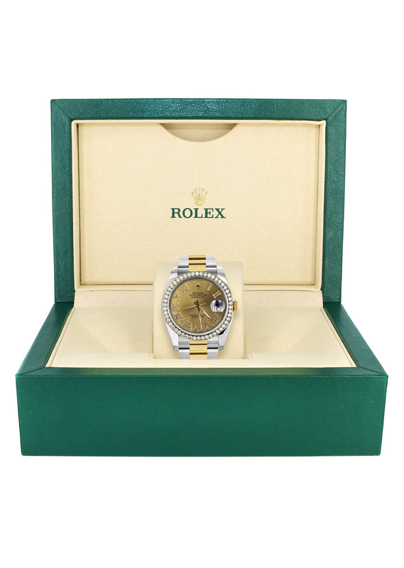 116233 | Gold & Steel Rolex Datejust Watch | 36Mm | Gold Roman Diamond Dial | Oyster Band