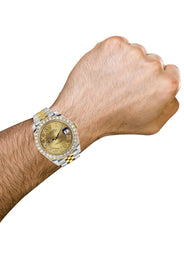 Rolex Datejust 41 Watch | 41 MM | 18K Yellow Gold & Stainless Steel | Custom Gold Roman Dial | Jubilee Band