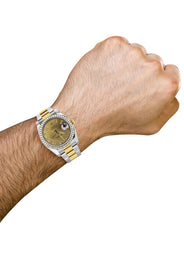 116233 | Gold & Steel Rolex Datejust Watch | 36Mm | Gold Roman Diamond Dial | Oyster Band