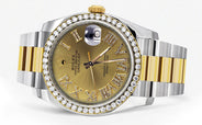 116233 | Gold & Steel Rolex Datejust Watch | 36Mm | Gold Roman Diamond Dial | Oyster Band