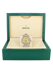 116233 | Diamond Gold Rolex Watch For Men | 36Mm | Gold Texture Dial | Oyster Band
