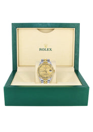 Womens Rolex Datejust Watch 16233 Two Tone | 36Mm | Gold Texture Dial | Fluted Bezel | Jubilee Band