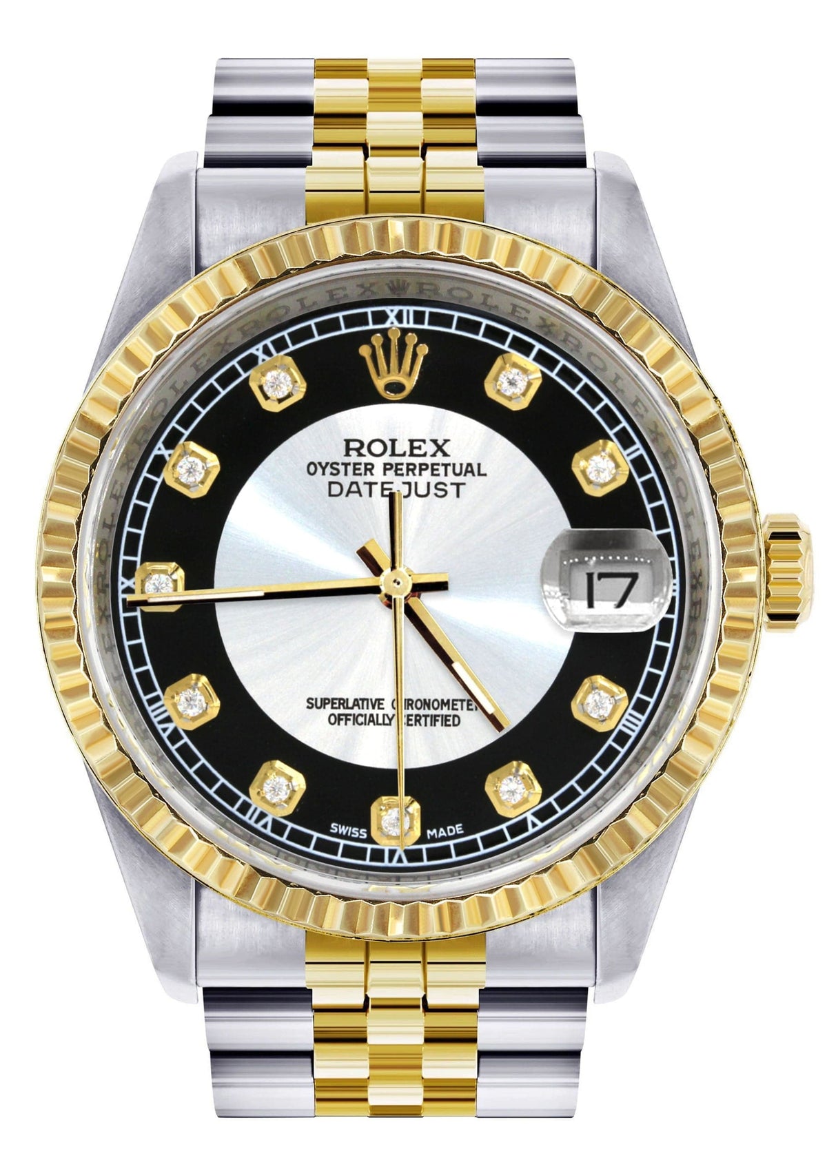 Mens Rolex Datejust Watch 16233 Two Tone | 36Mm | Tuxedo Dial | Jubilee Band