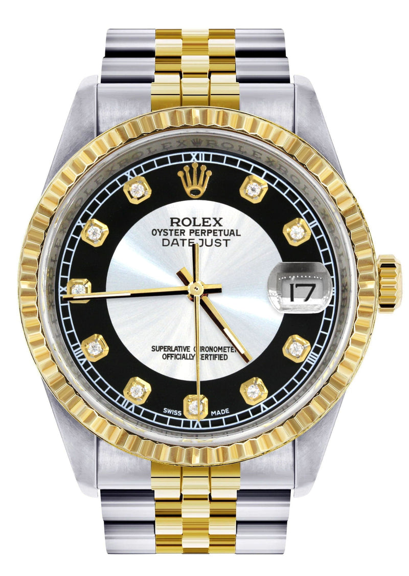 Mens Rolex Datejust Watch 16233 Two Tone | 36Mm | Tuxedo Dial | Jubilee Band