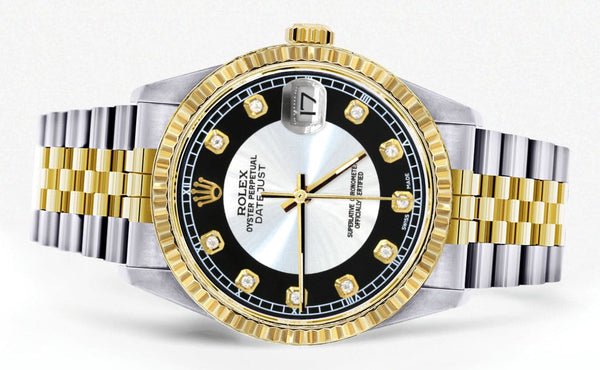 Mens Rolex Datejust Watch 16233 Two Tone | 36Mm | Tuxedo Dial | Jubilee Band