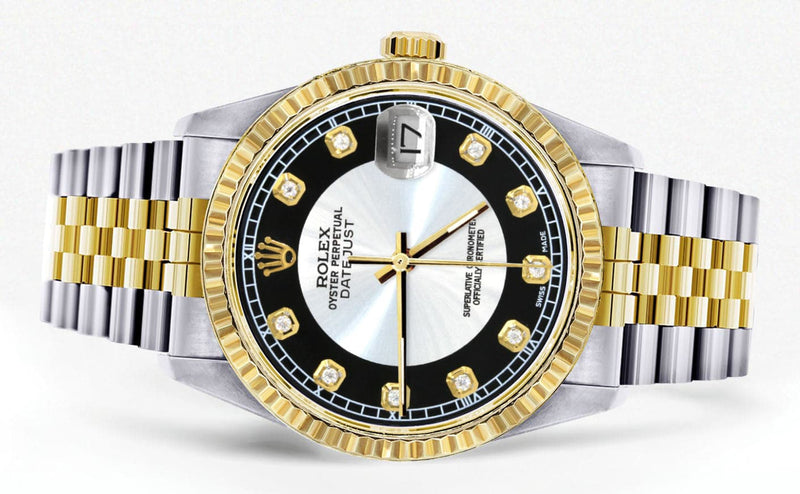 Mens Rolex Datejust Watch 16233 Two Tone | 36Mm | Tuxedo Dial | Jubilee Band