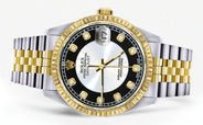 Womens Rolex Datejust Watch 16233 Two Tone | 36Mm | Tuxedo Dial | Fluted Bezel | Jubilee Band