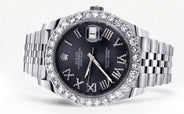 Rolex Datejust 41 Watch | 41 MM | Custom Black Graphite Roman Diamond Dial | Jubilee Band
