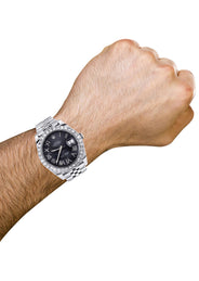 Rolex Datejust 41 Watch | 41 MM | Custom Black Graphite Roman Diamond Dial | Jubilee Band