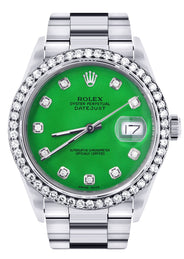 Mens Rolex Datejust  Watch 16200 | 36Mm | Green Dial | Oyster Band
