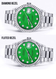 Mens Rolex Datejust  Watch 16200 | 36Mm | Green Dial | Oyster Band
