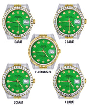 Womens Gold Rolex Datejust Watch 16233 | 36Mm | Green Dial | Jubilee Band