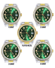 Gold & Steel Rolex Datejust Watch 16233 for Men | 36Mm | Green Arabic Diamond Dial | Oyster Band