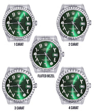 Diamond Mens Rolex Datejust Watch 16200 | 36Mm | Green Arabic Diamond Dial | Jubilee Band