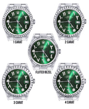 Diamond Mens Rolex Datejust Watch 16200 | 36Mm | Green Arabic Diamond Dial | Oyster Band