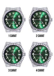 116200 | Hidden Clasp | Diamond Rolex Datejust Watch | 36Mm | Green Arabic Diamond Dial | Jubilee Band