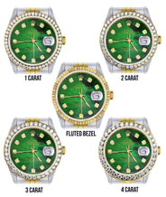 Diamond Rolex Datejust for Men 16233 Two Tone | 36MM | Green Diamond Mother Of Pearl Dial | Jubilee Band
