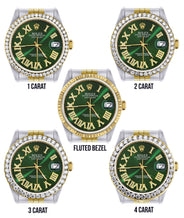 Gold & Steel Rolex Datejust Watch 16233 for Men | 36Mm | Green Roman Dial | Jubilee Band
