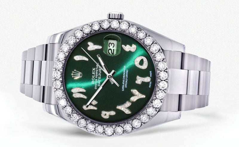 Rolex Datejust II Watch | 41 MM | Custom Green Arabic Dial | Oyster Band