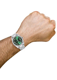 116200 | Rolex Datejust Watch | 36Mm | Green Arabic Diamond Dial | Oyster Band