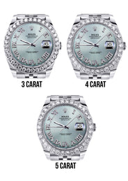 Rolex Datejust 41 Watch | 41 MM | Custom Turquoise Roman Diamond Dial | Jubilee Band