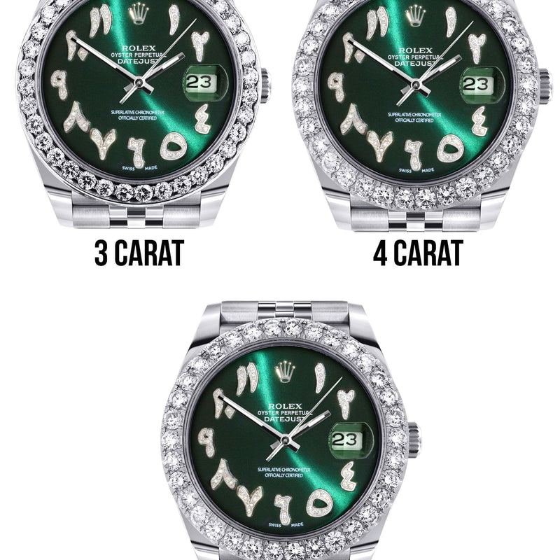 Rolex Datejust 41 Watch | 41 MM | Custom Green Arabic Diamond Dial | Jubilee Band