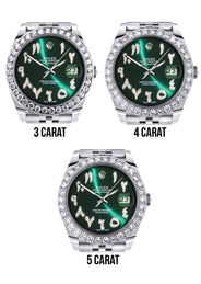 Rolex Datejust 41 Watch | 41 MM | Custom Green Arabic Diamond Dial | Jubilee Band